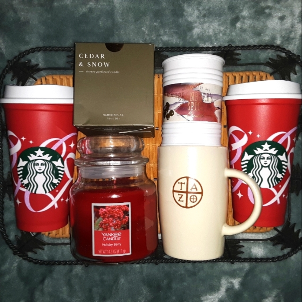 Set includes 2 Starbucks 16 oz. Tumblers, 3 Candles, Starbucks Tazo Mug …